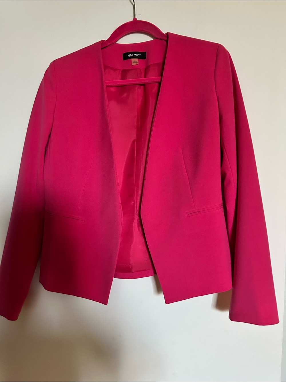 Nine West Hot Pink Open-Front Blazer